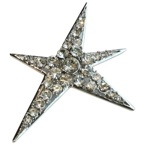 NWT Large crystal modernist star brooch pin - Picture 1 of 8